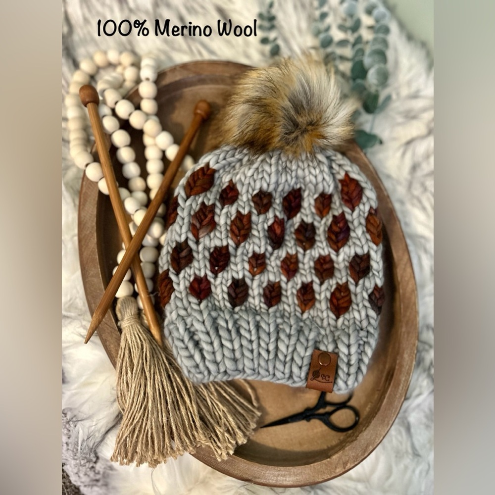 Hand knit beanie